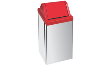 Lixeira Quadrada em Aço Inox - Mod. W1180